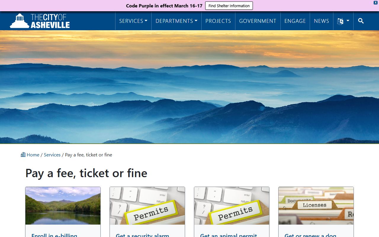 City of Asheville pay fee and ticket services for traffic court records