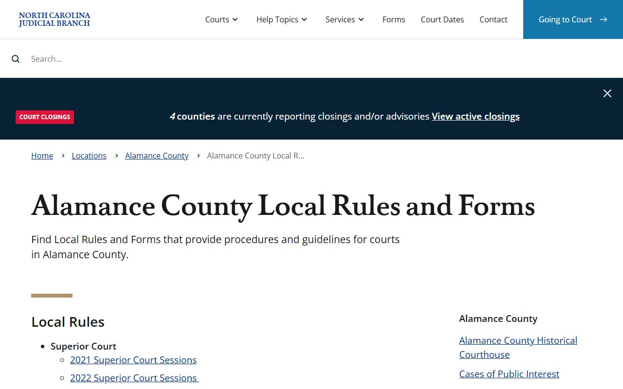 Alamance County traffic court records