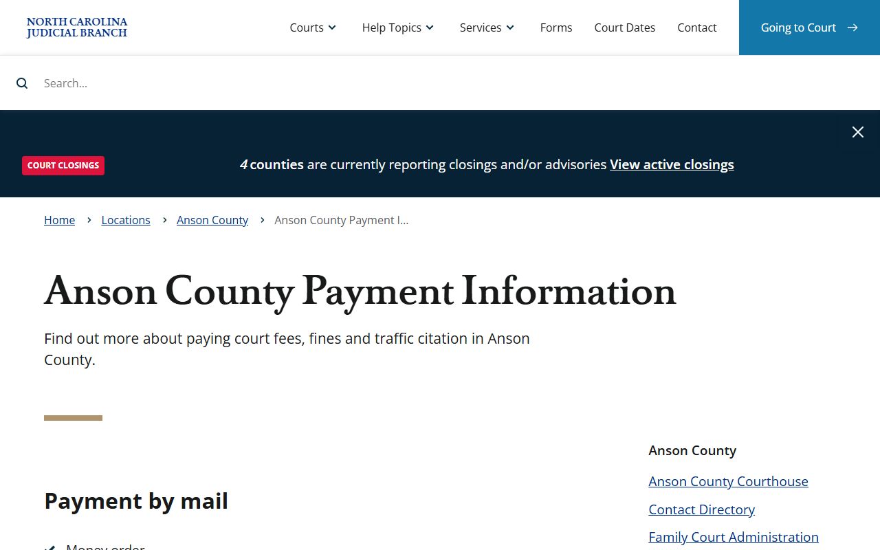 Anson County traffic court records