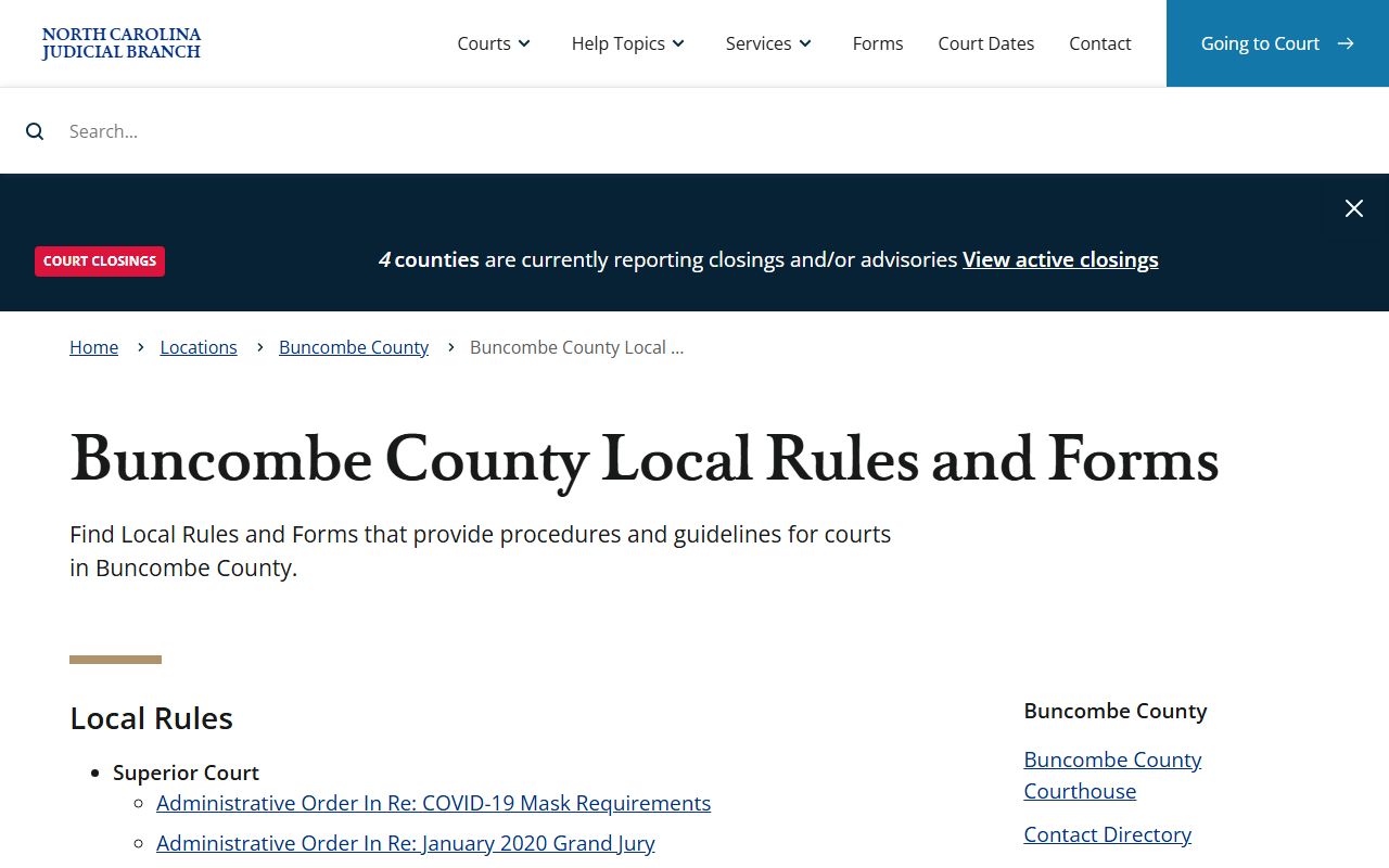 Buncombe County traffic court records