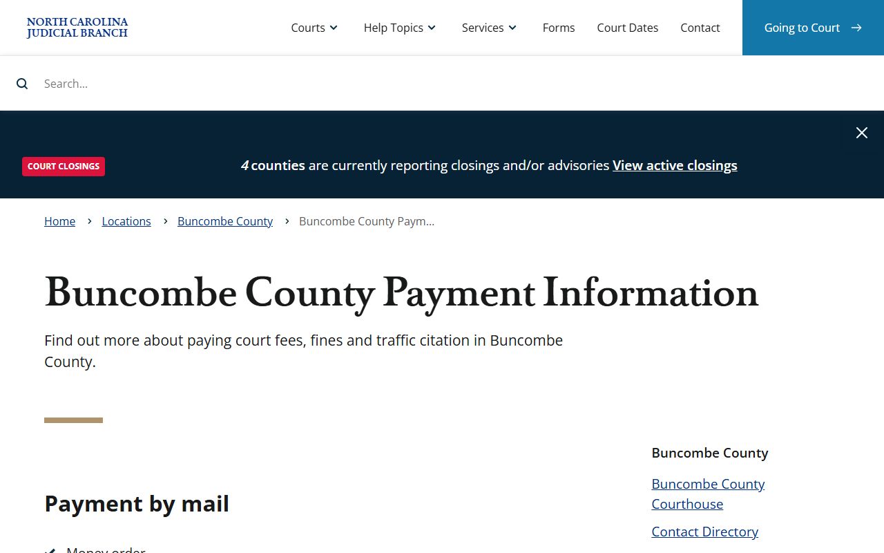 Buncombe County traffic court records