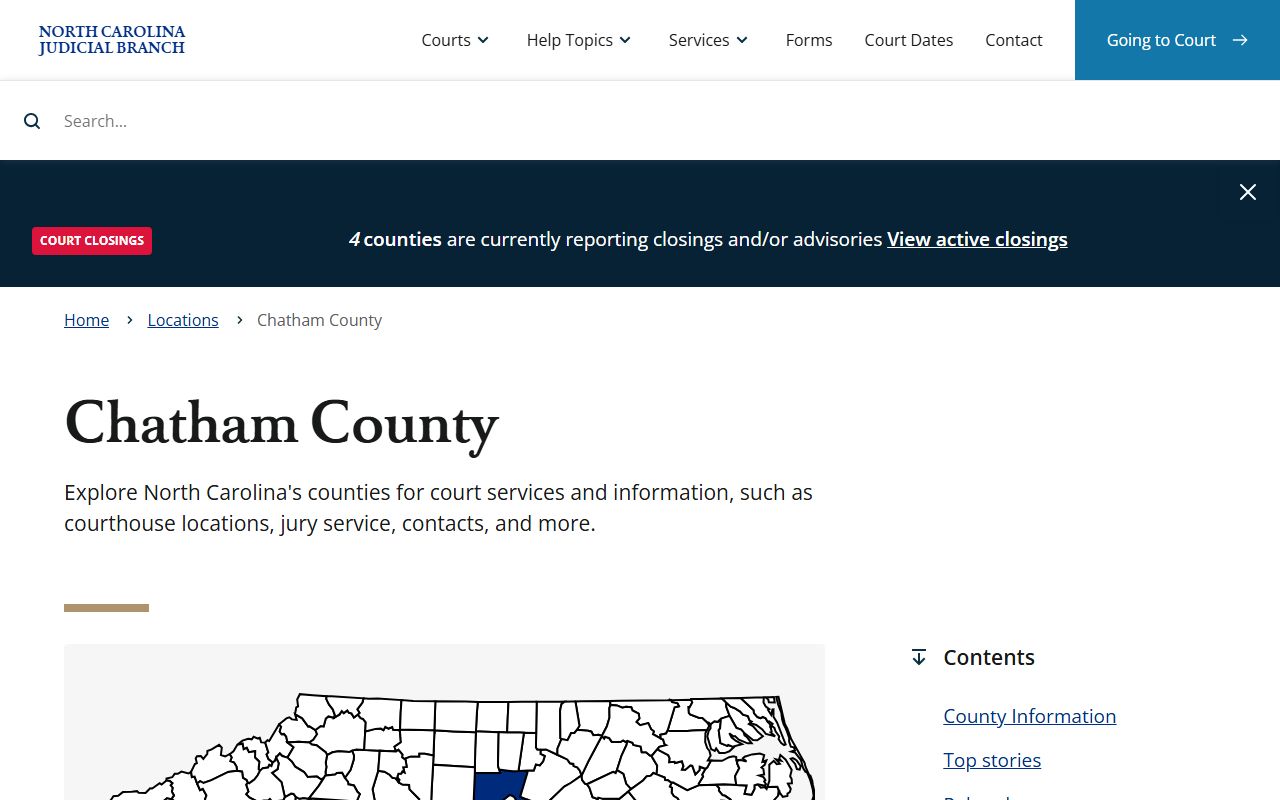 Chatham County Clerk of Superior Court website for traffic court records