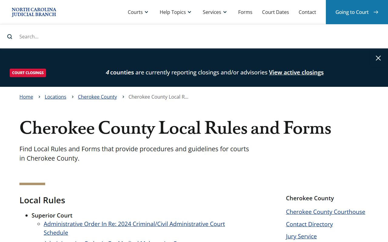 Cherokee County local court rules