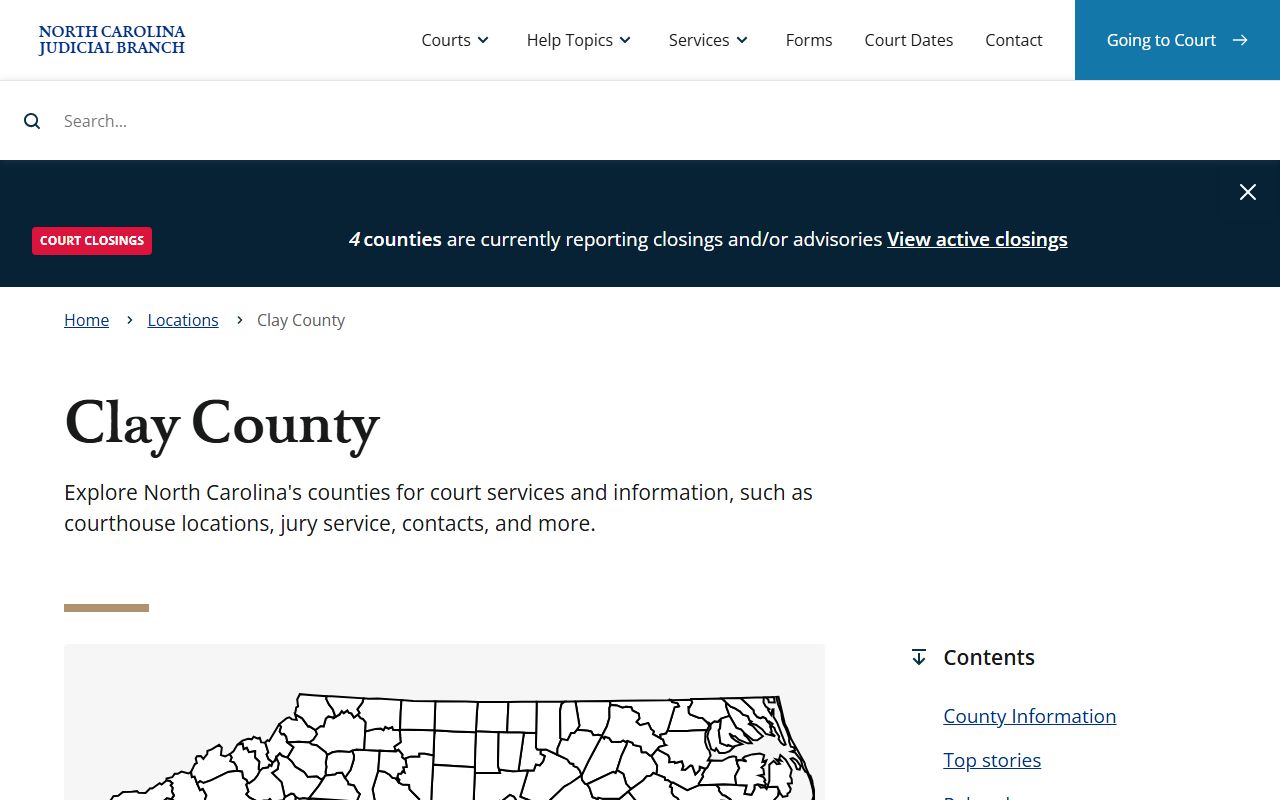 Clay County Clerk of Superior Court website for traffic court records