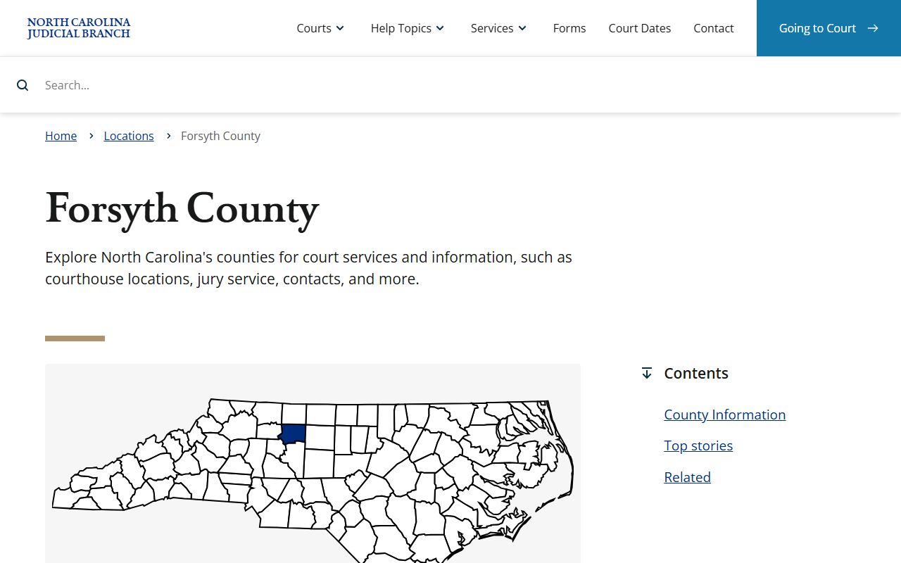 Forsyth County Clerk of Superior Court website for traffic records