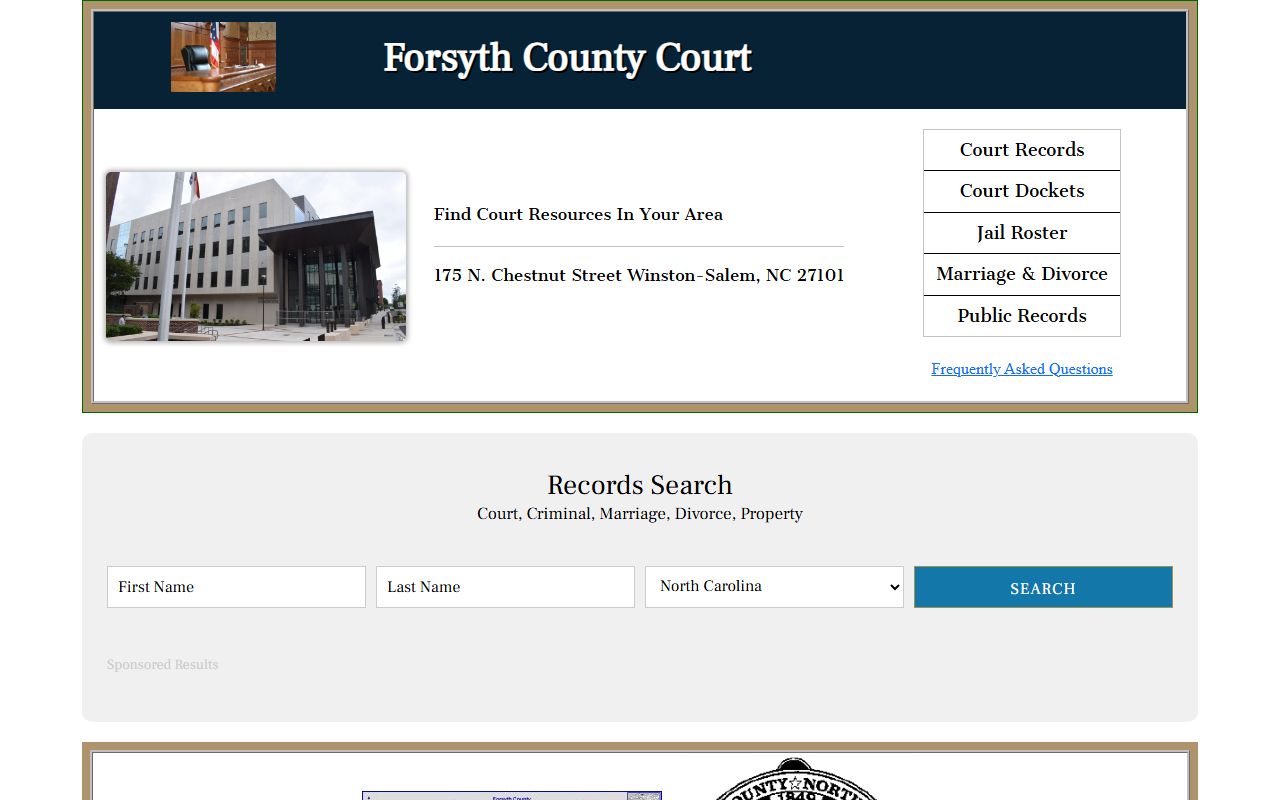 Forsyth County court website for traffic case information