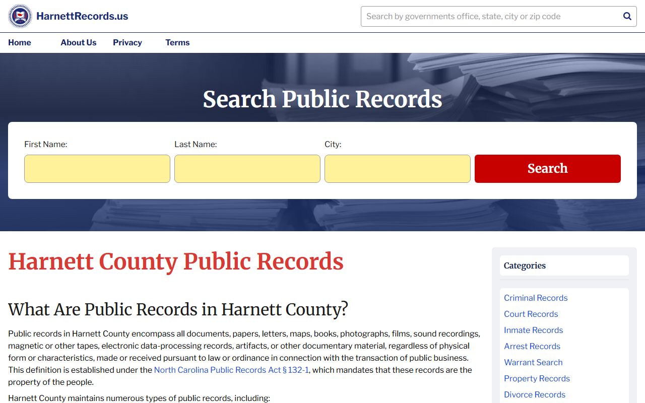 Harnett County traffic court records