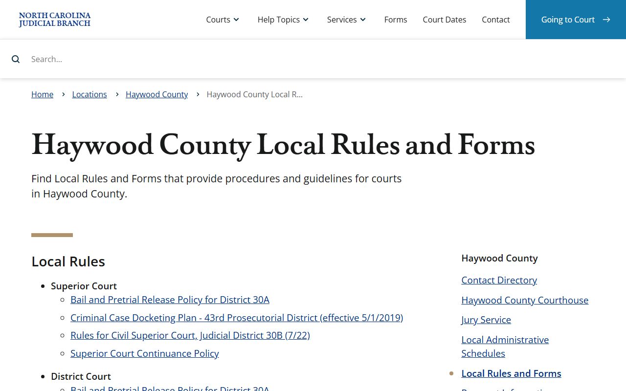 Haywood County traffic court records