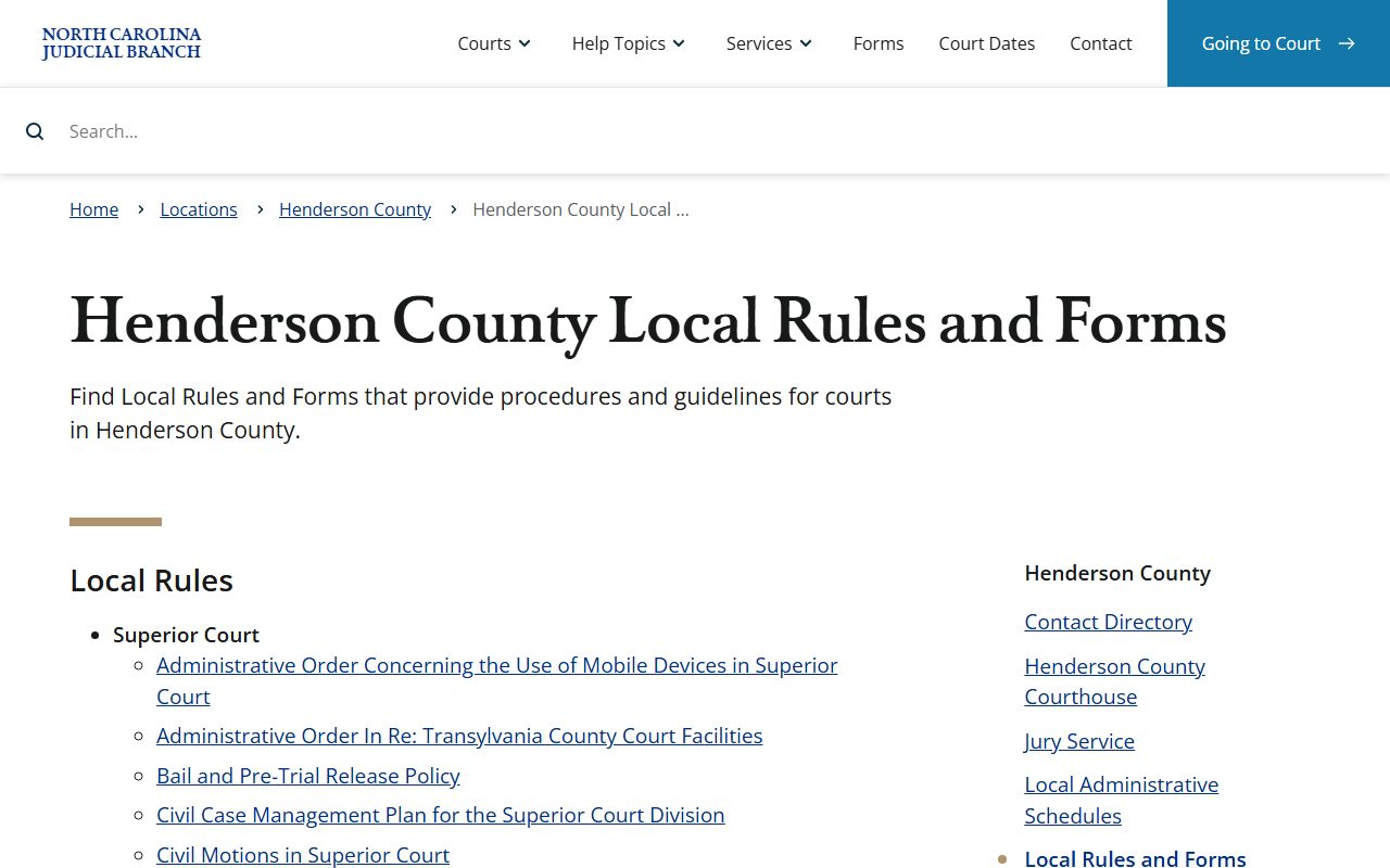 Henderson County traffic court records