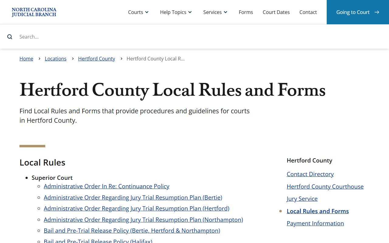 Hertford County traffic court records