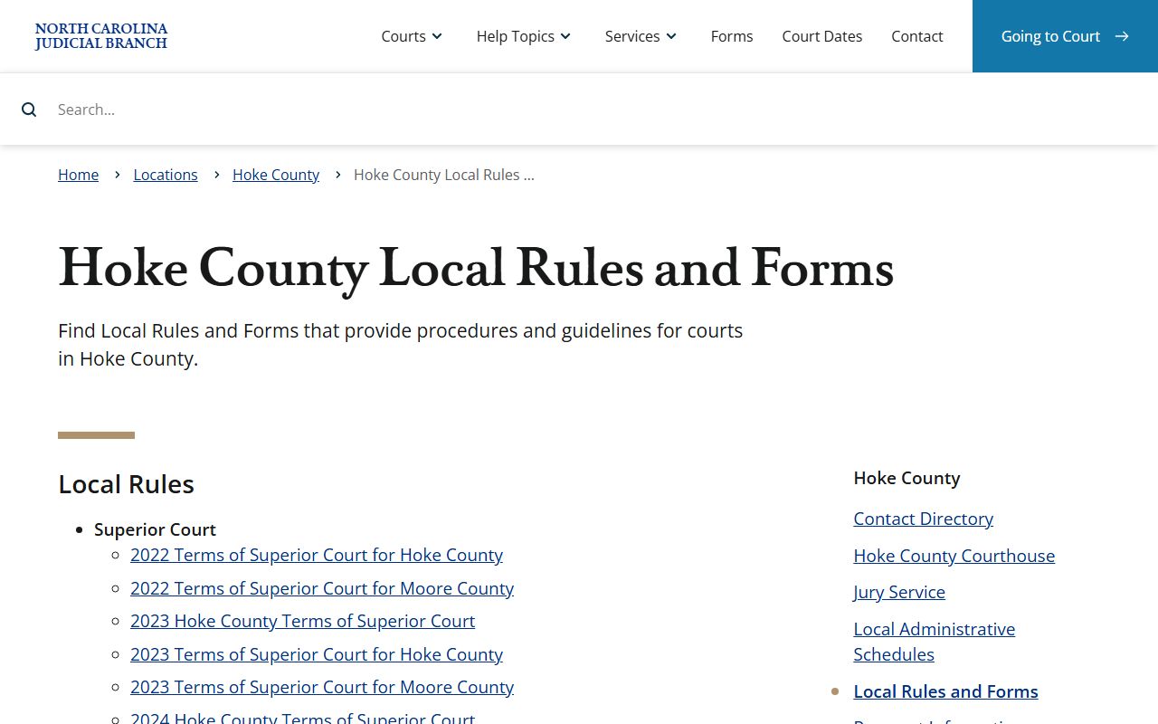 Hoke County traffic court records