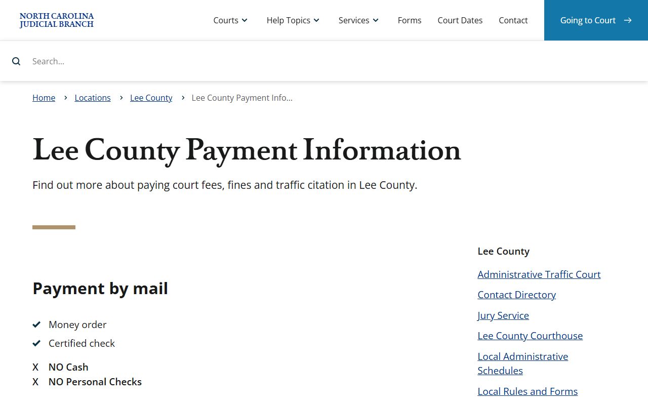 Lee County traffic ticket payment details