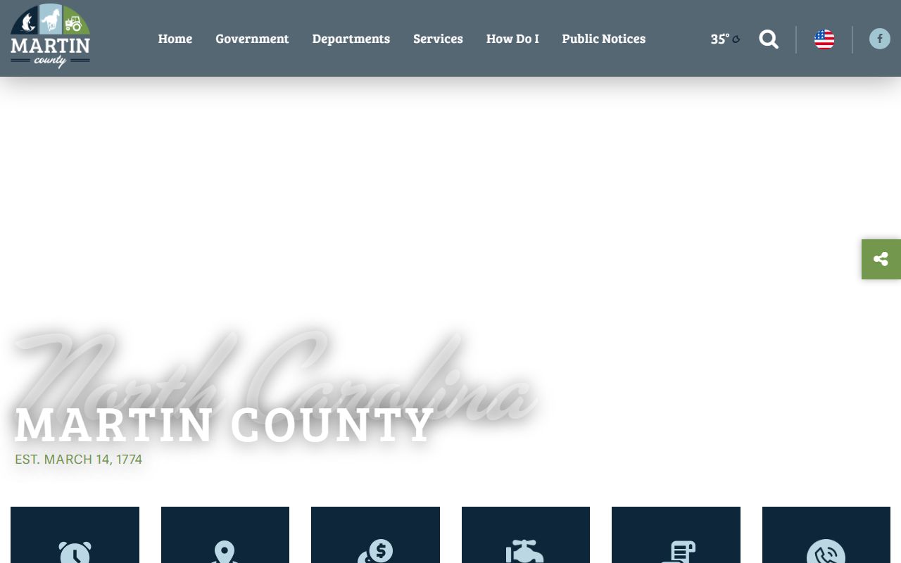 Martin County government website for county services