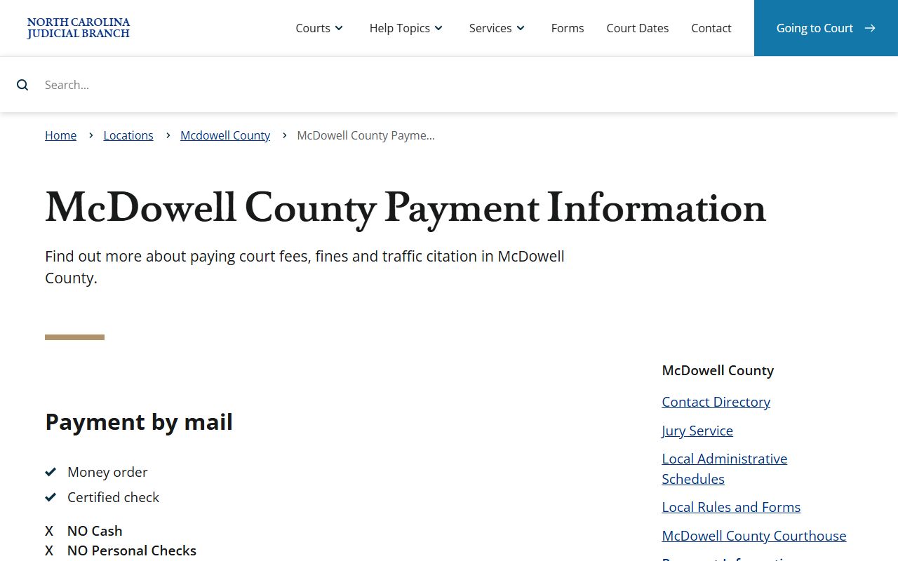 McDowell County traffic ticket payment details