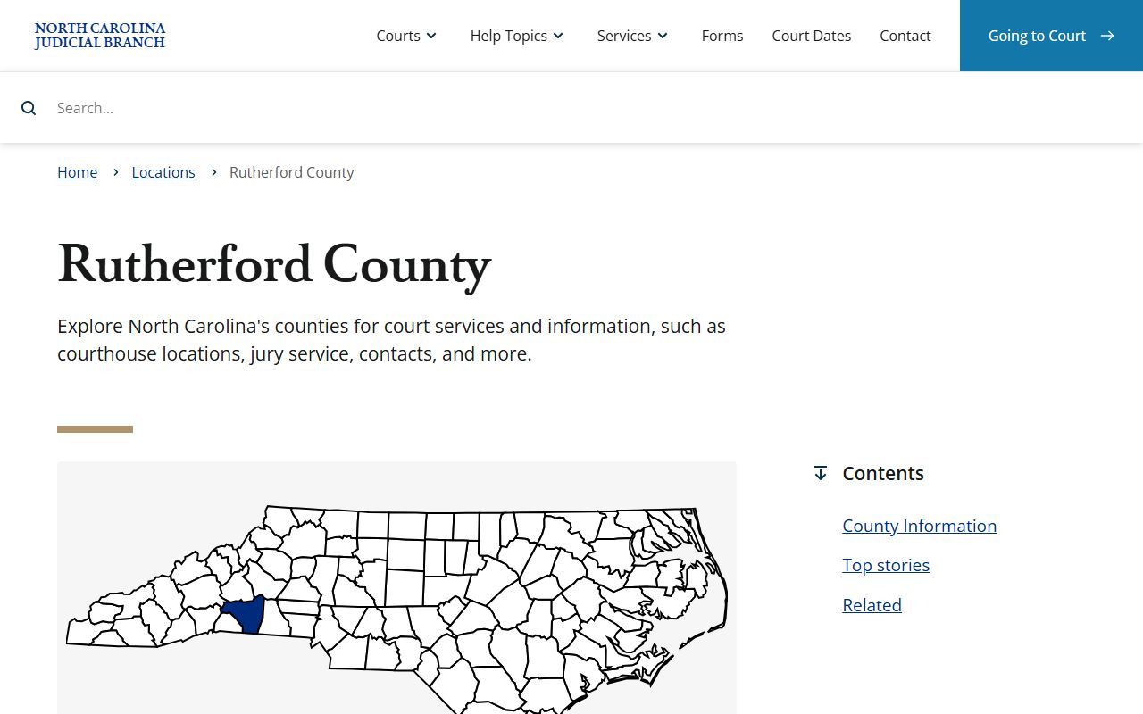 Rutherford County Clerk of Superior Court for traffic court records