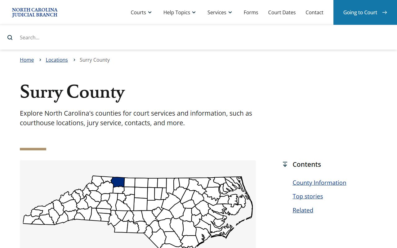 Surry County Clerk of Superior Court for traffic court records