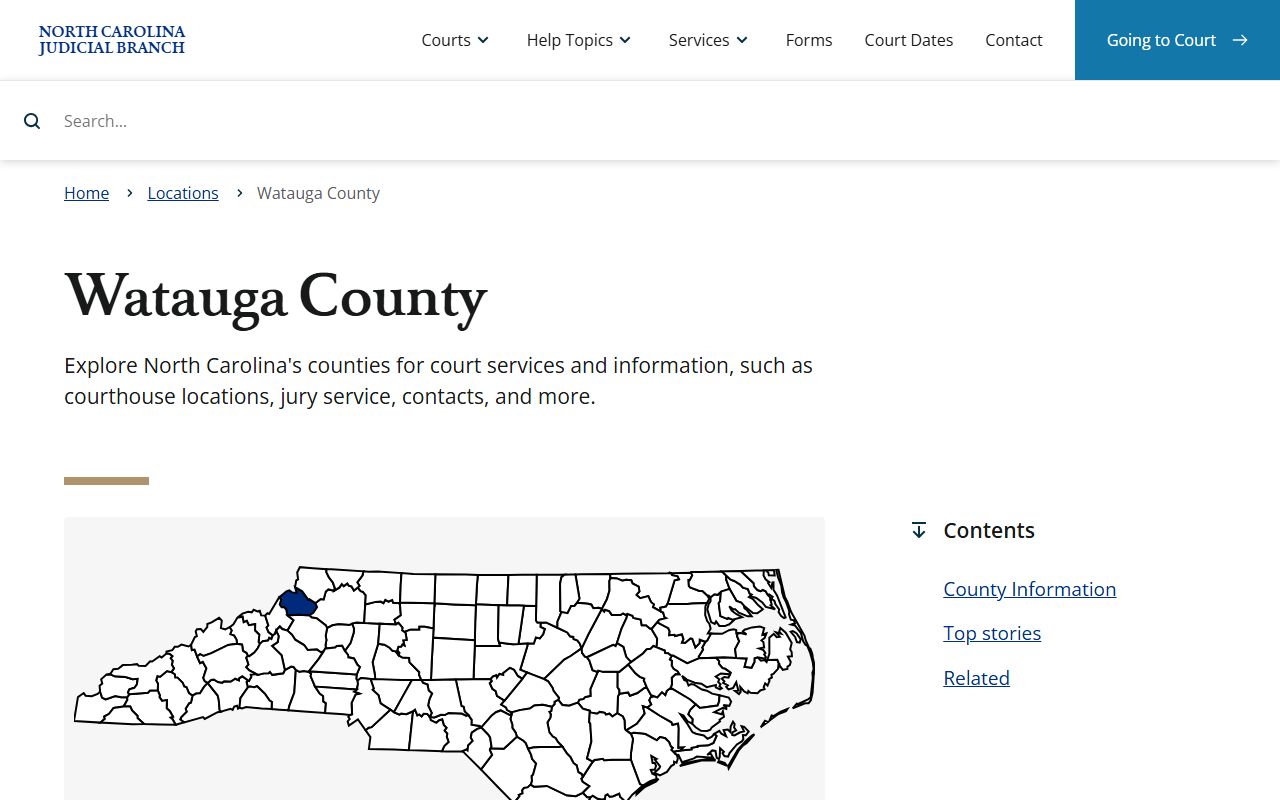 Watauga County Clerk of Superior Court for traffic court records
