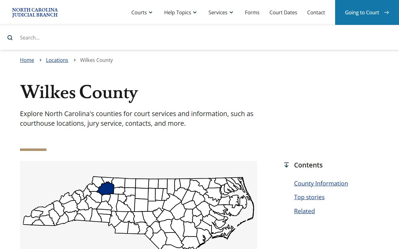 Wilkes County Clerk of Superior Court for traffic court records