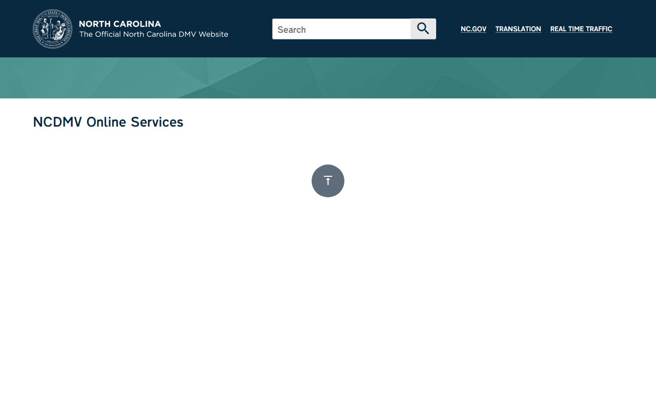 North Carolina DMV driving records page related to traffic court records